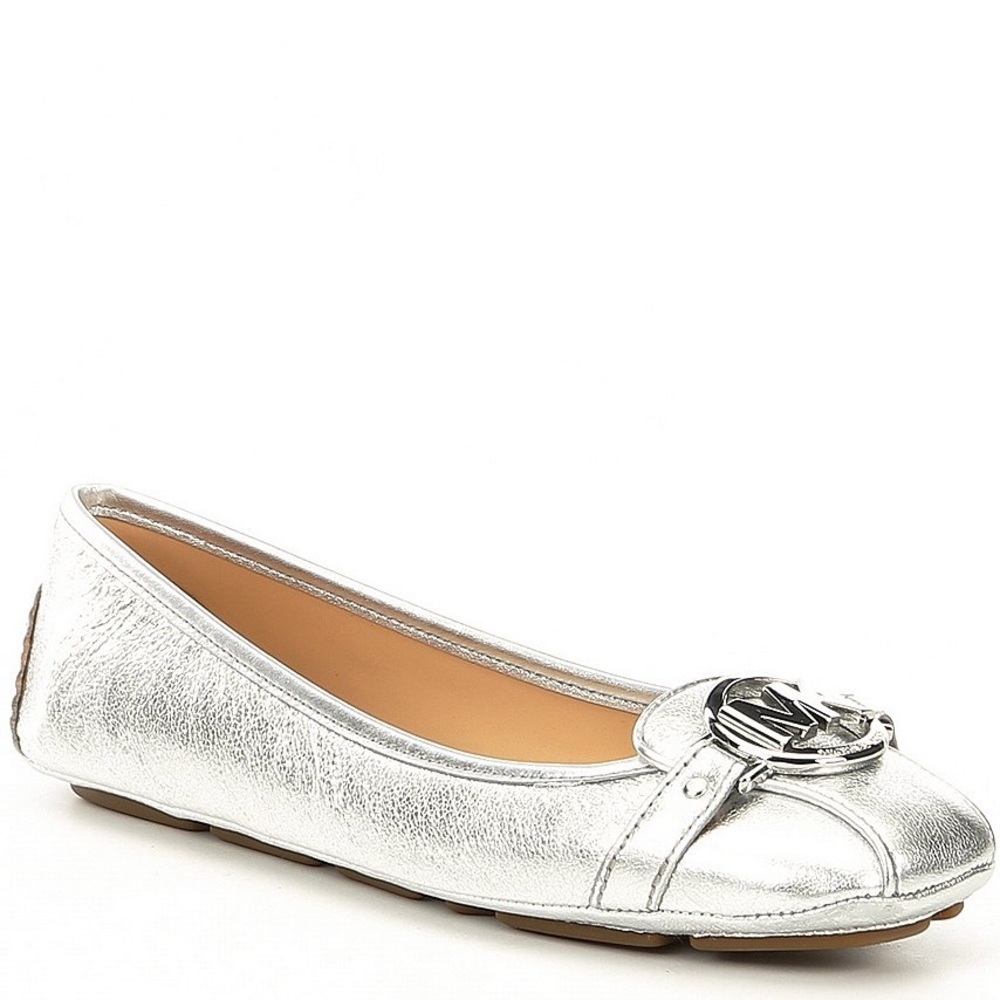 MK Fulton Metallic Leather Moccasin Flats in Box